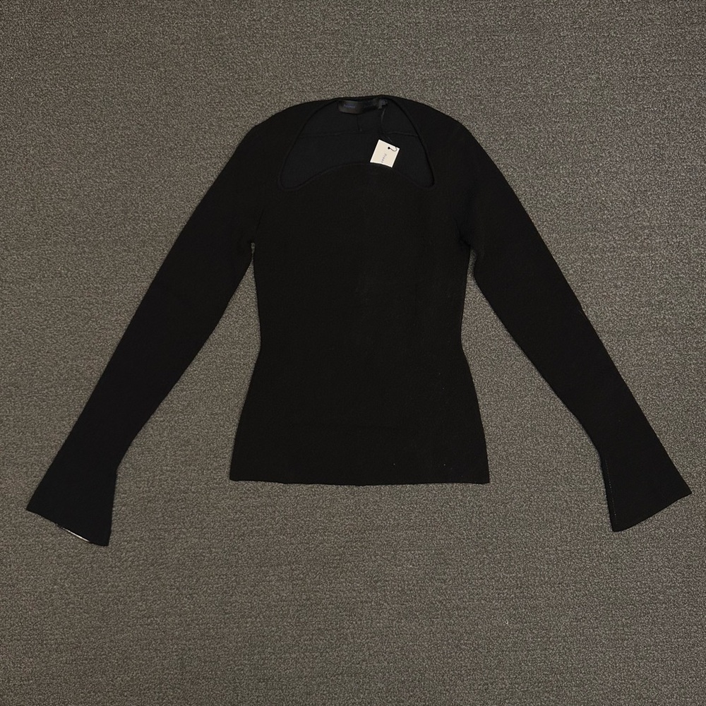 Proenza Schouler Textured Viscose Knit Sweater in Black Multi